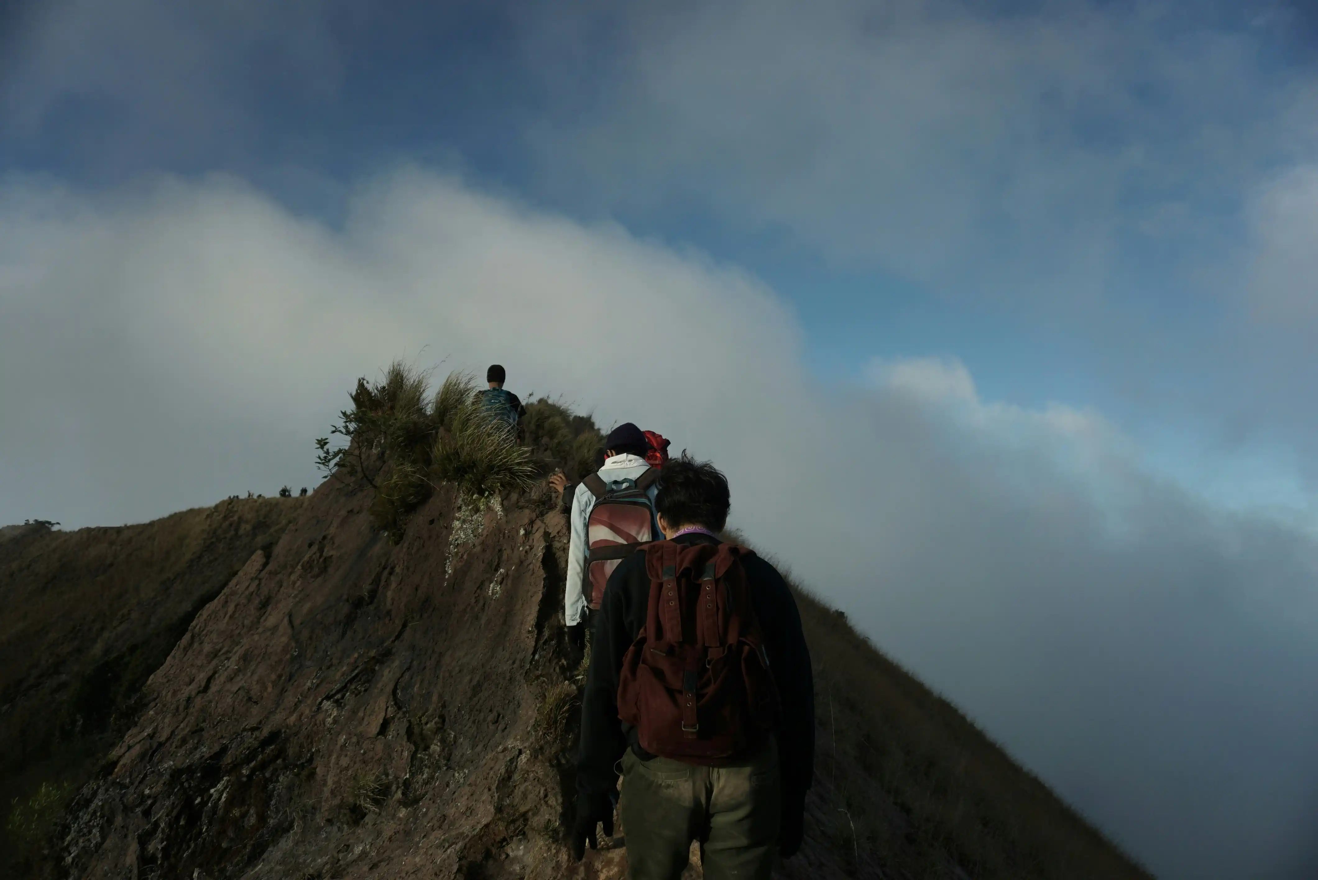 People hiking a mountain
